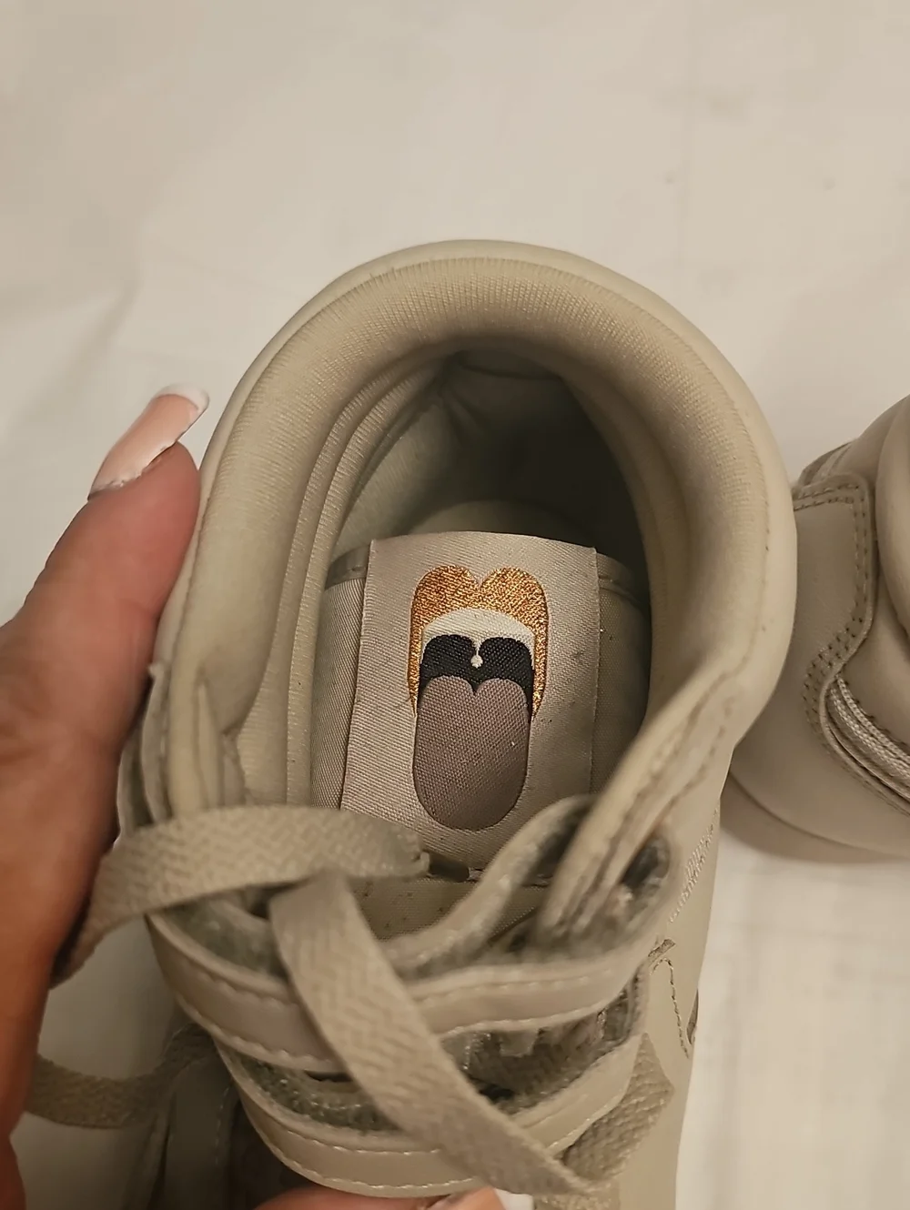 Reebok Freestyle Cardi B Hi High Top Sneakers Beige